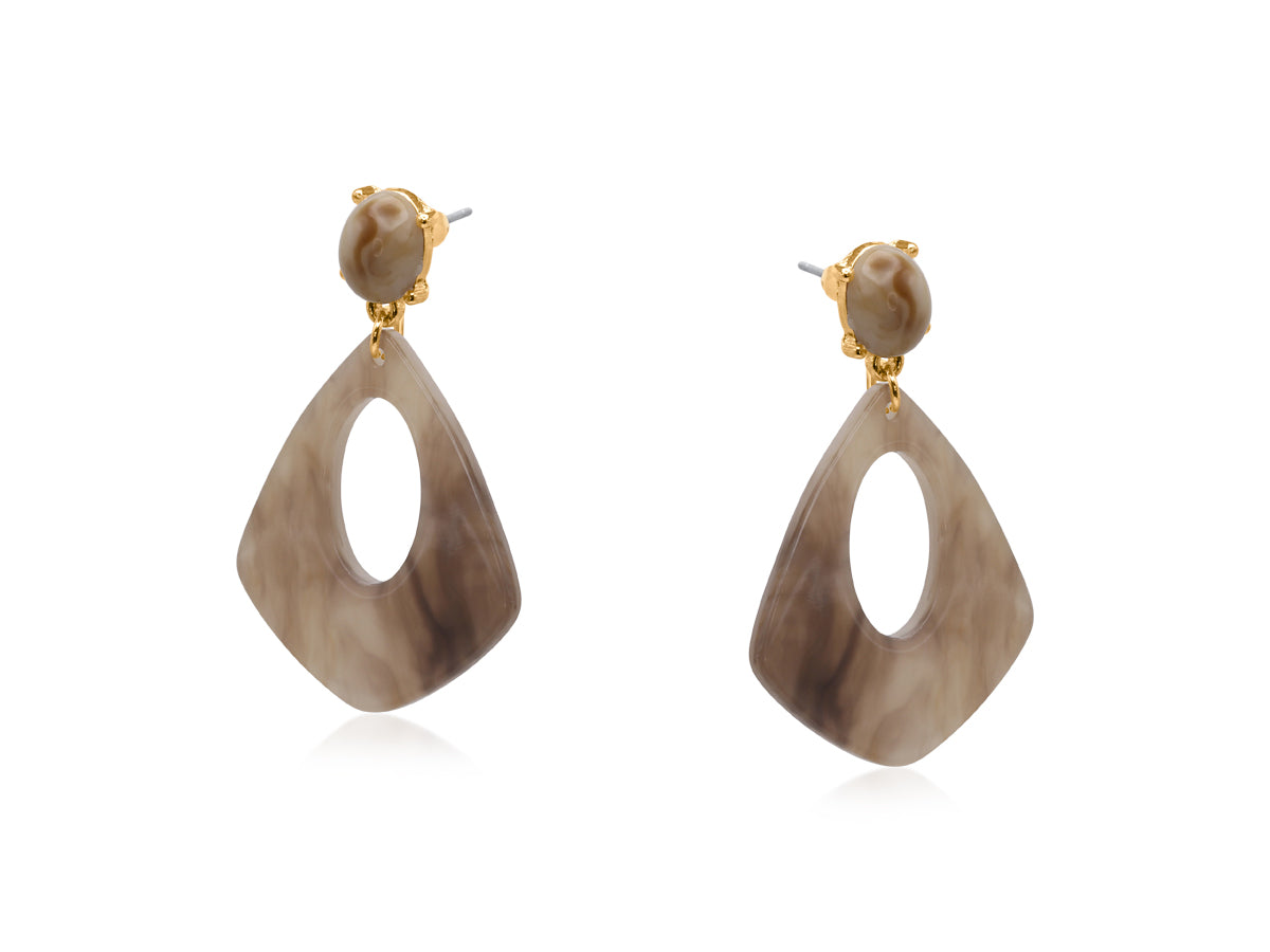 MIN GEO RESIN EARRINGS | CREAM