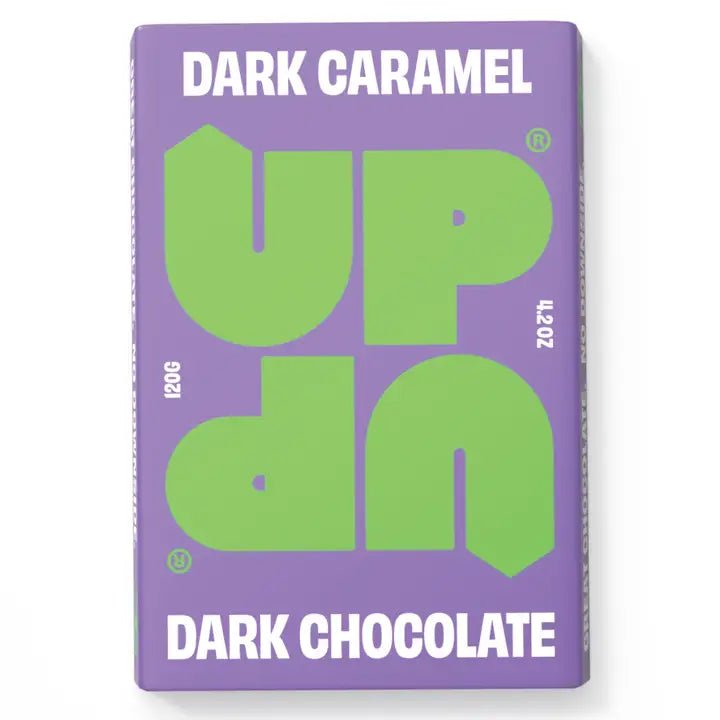 DARK CARAMEL DARK CHOCOLATE BAR BY UP UP 120g - OTHERLETTERS