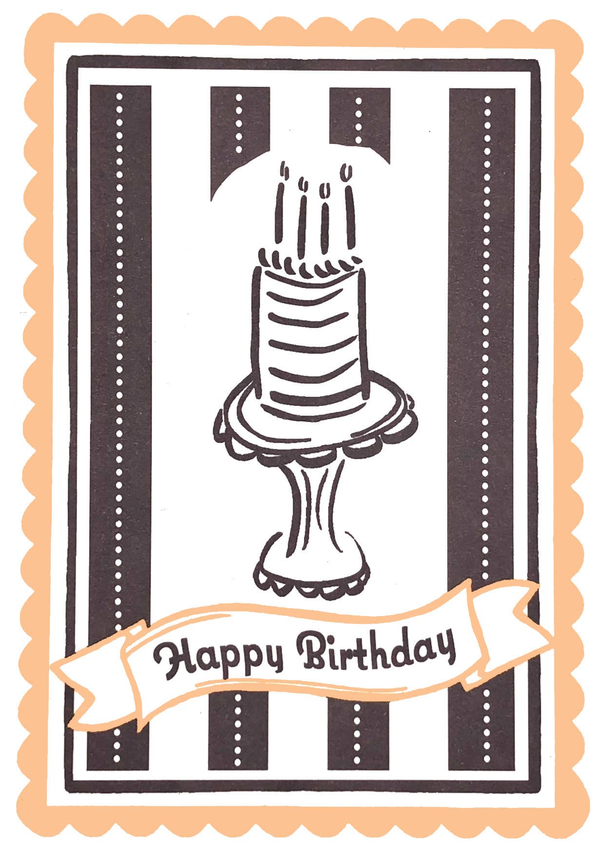 BIRTHDAY CAKE (CREAM & BROWN) | CARD BY MERCER MERCER