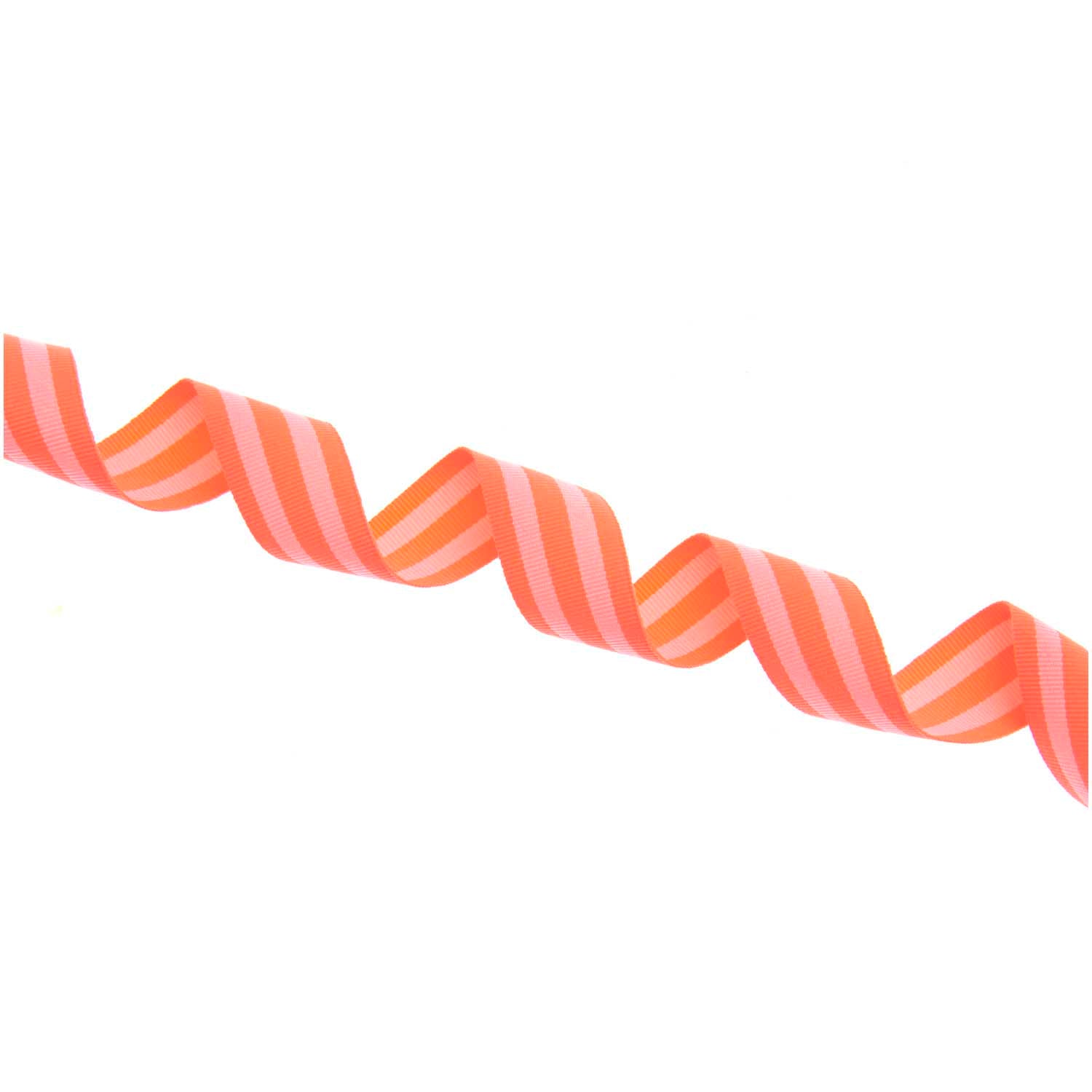 WOVEN RIBBON DUO STRIPES | NEON RED/ PINK 25mm