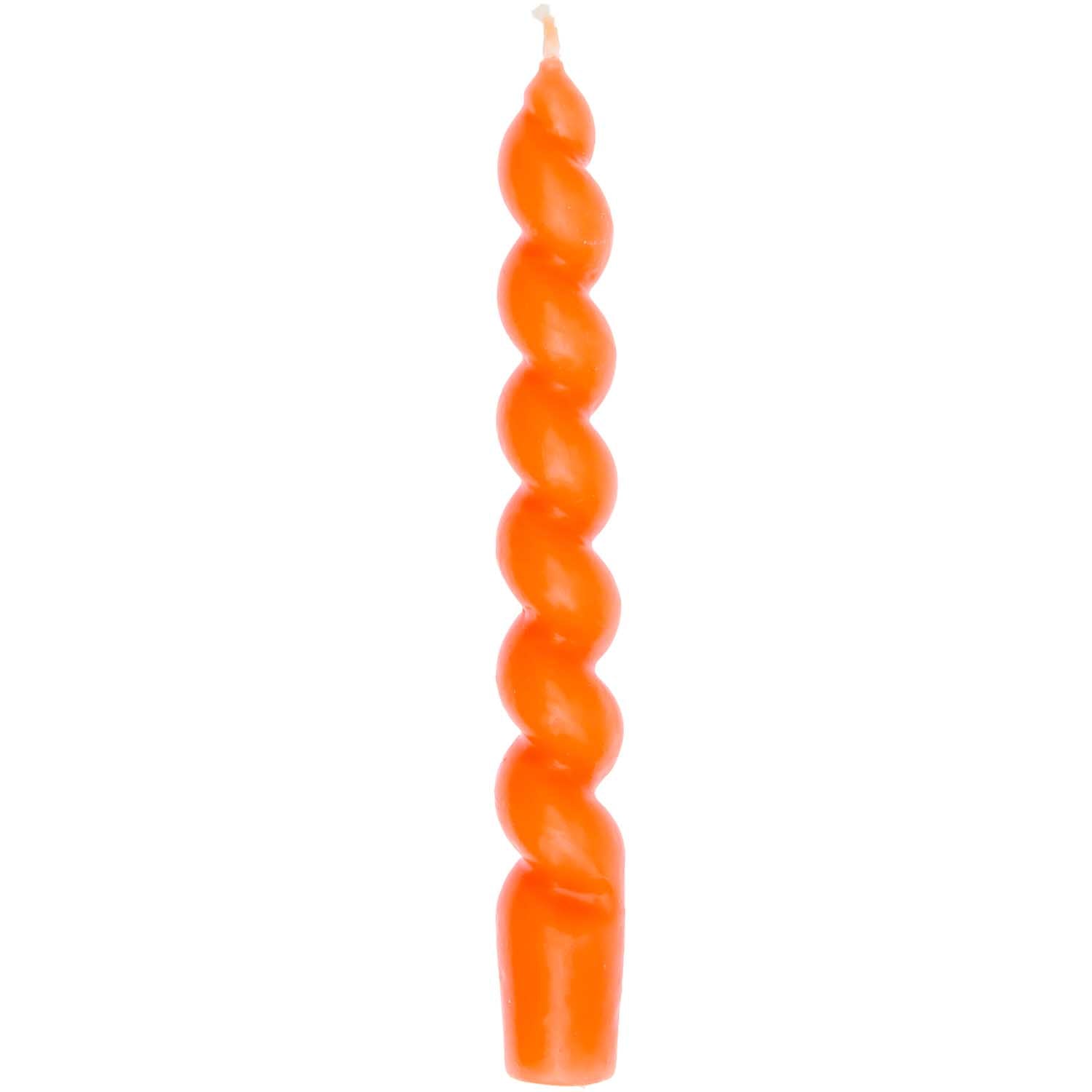 SHORT SPIRAL CANDLE | SOFT NEON NEON ORANGE