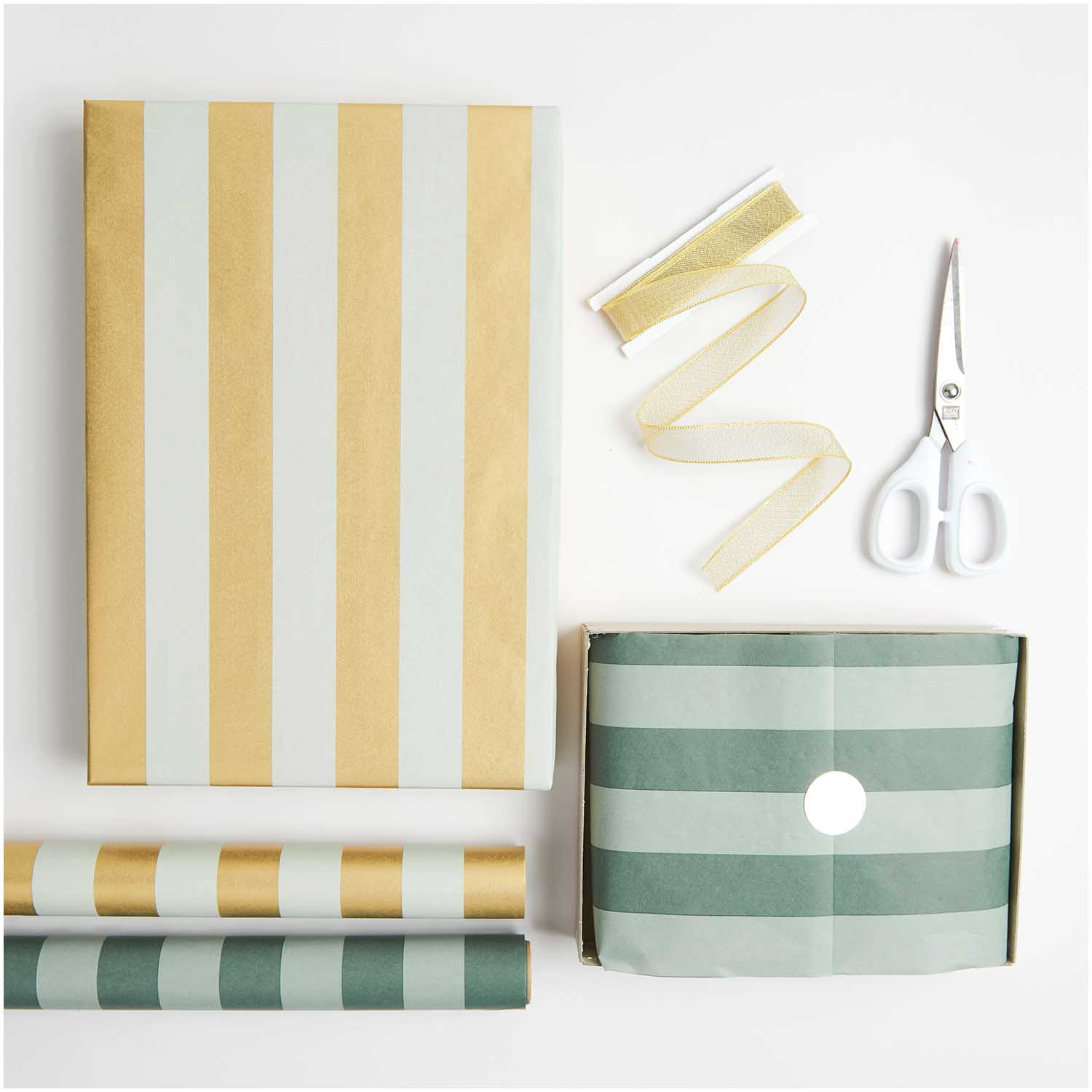 GREEN STRIPES TISSUE PAPER ROLL