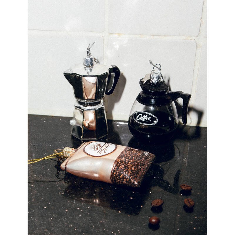 COFFEE MAKER GLASS TREE DECORATION - OTHERLETTERS