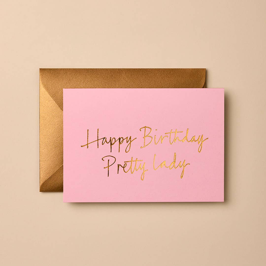 HAPPY BIRTHDAY PRETTY LADY (PEONY PINK) | CARD BY GABRIELLE & CELINE - OTHERLETTERS