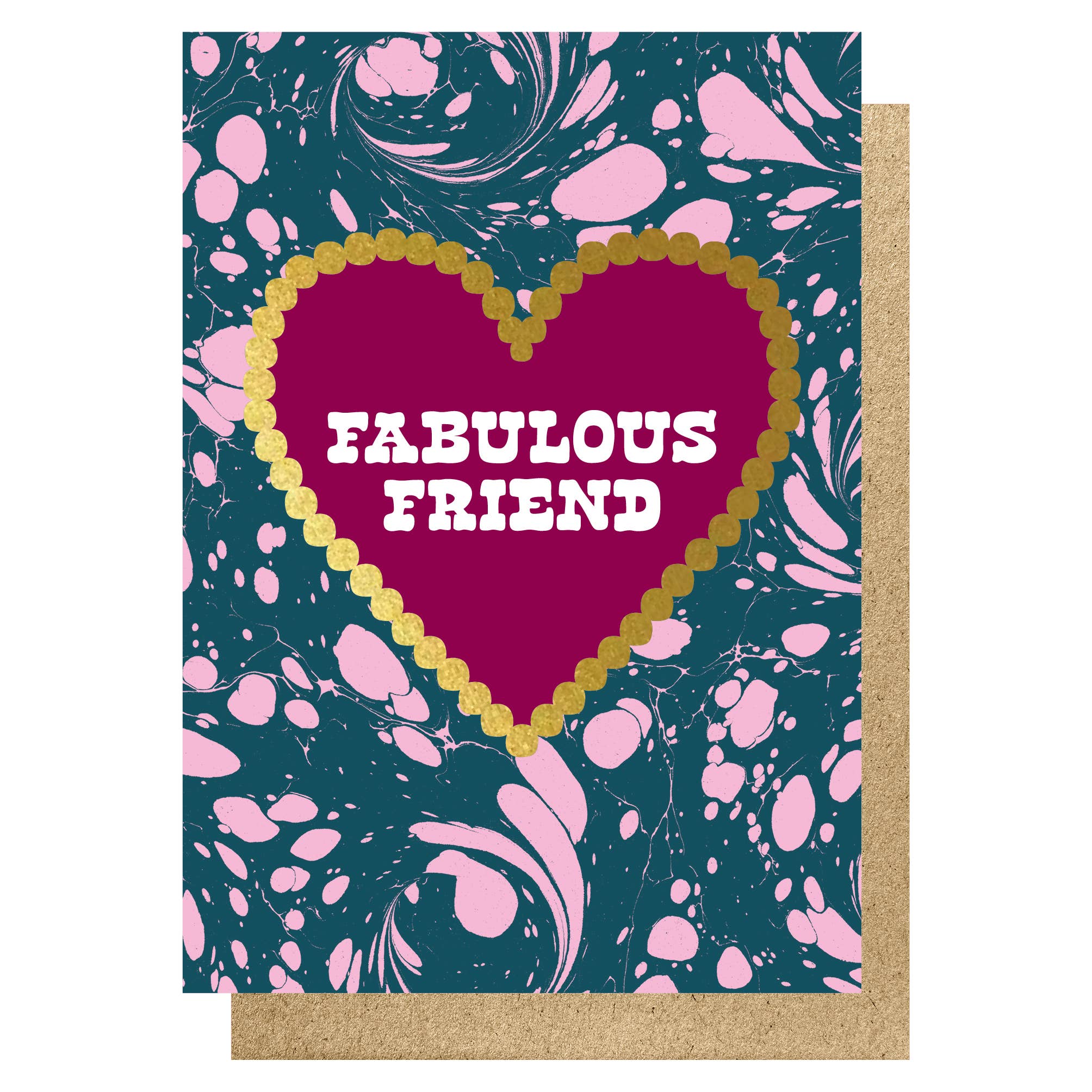 FABULOUS FRIEND MARBLE PRINT FOIL | CARD BY LUCKY INK