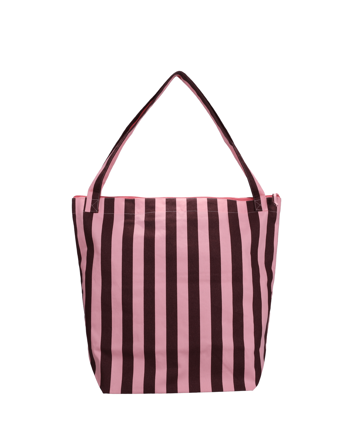 COTTON STRIPED ZIP TOTE BAG - OTHERLETTERS