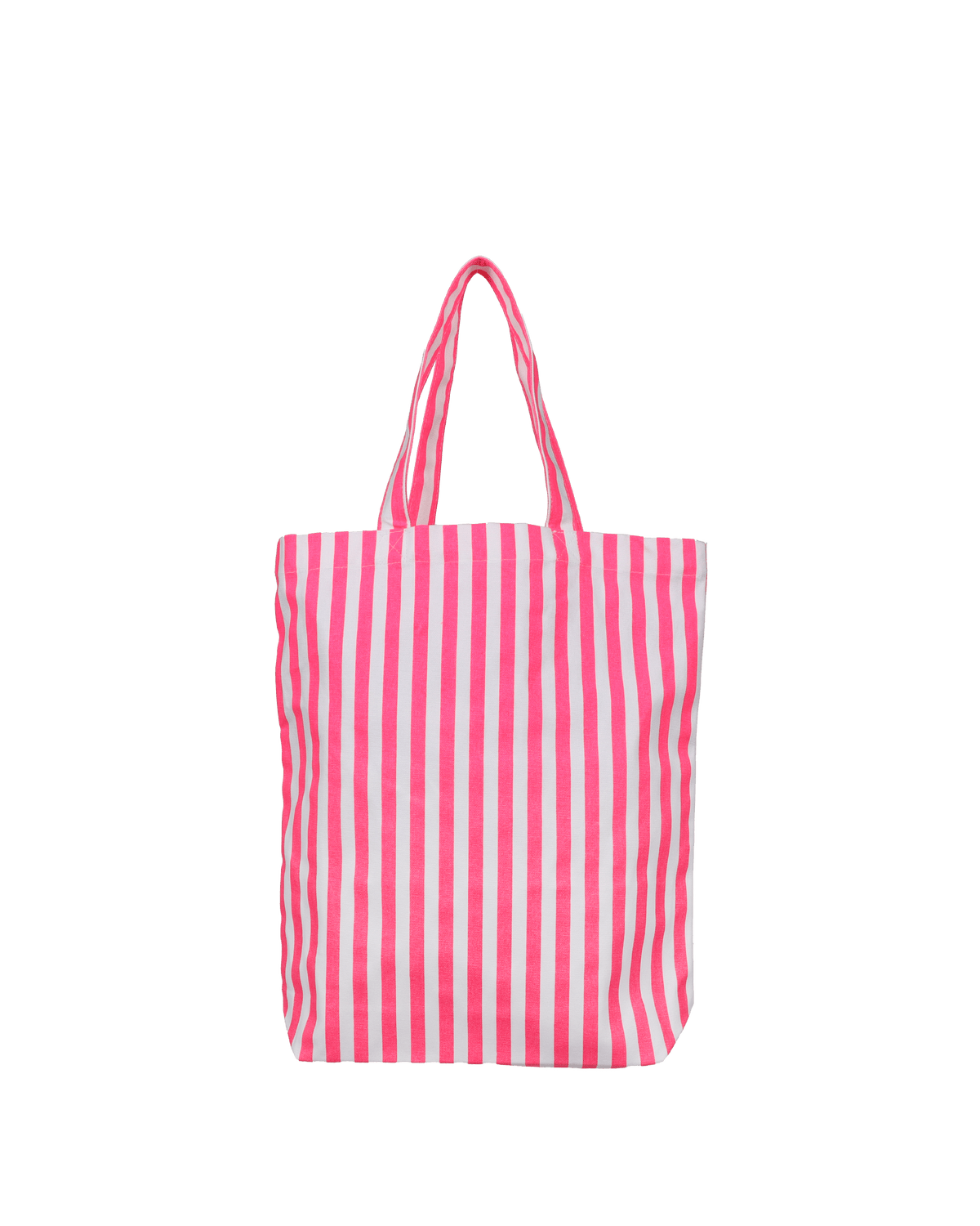 STRIPED HEAVY COTTON BAG | NEON PINK & WHITE - OTHERLETTERS