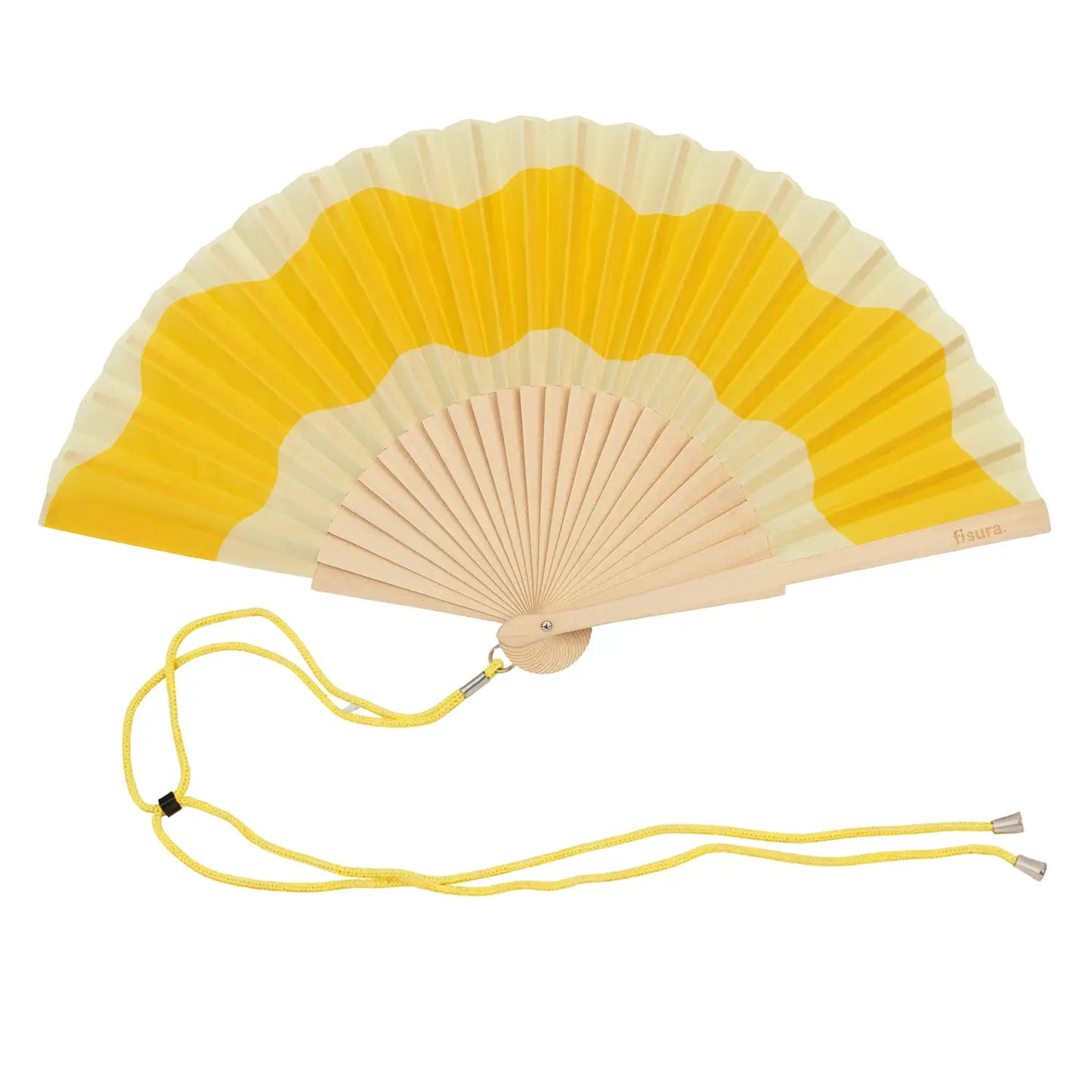 YELLOW WAVES HAND FAN