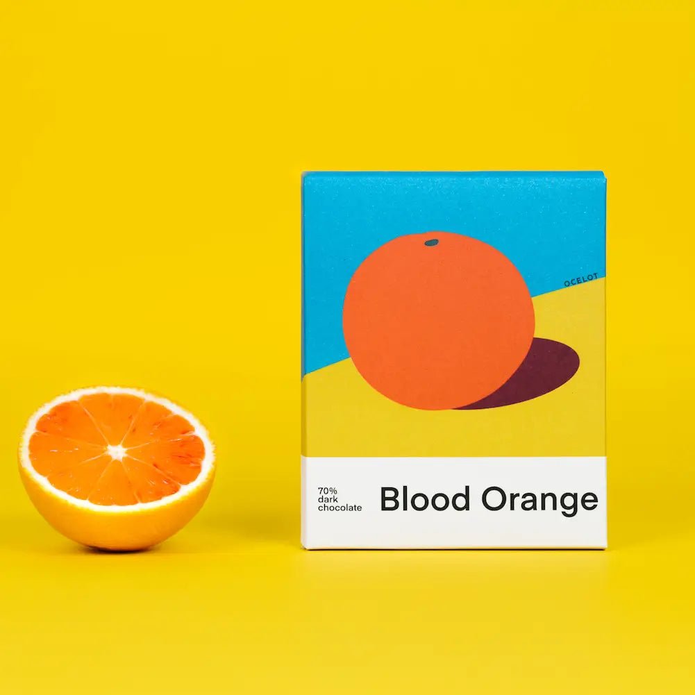 BLOOD ORANGE - ORGANIC 70% DARK CHOCOLATE BAR, 70G - OTHERLETTERS