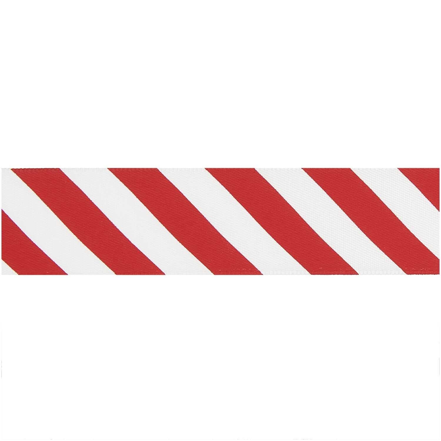 SATIN RIBBON STRIPES | RED/ WHITE 25mm - OTHERLETTERS