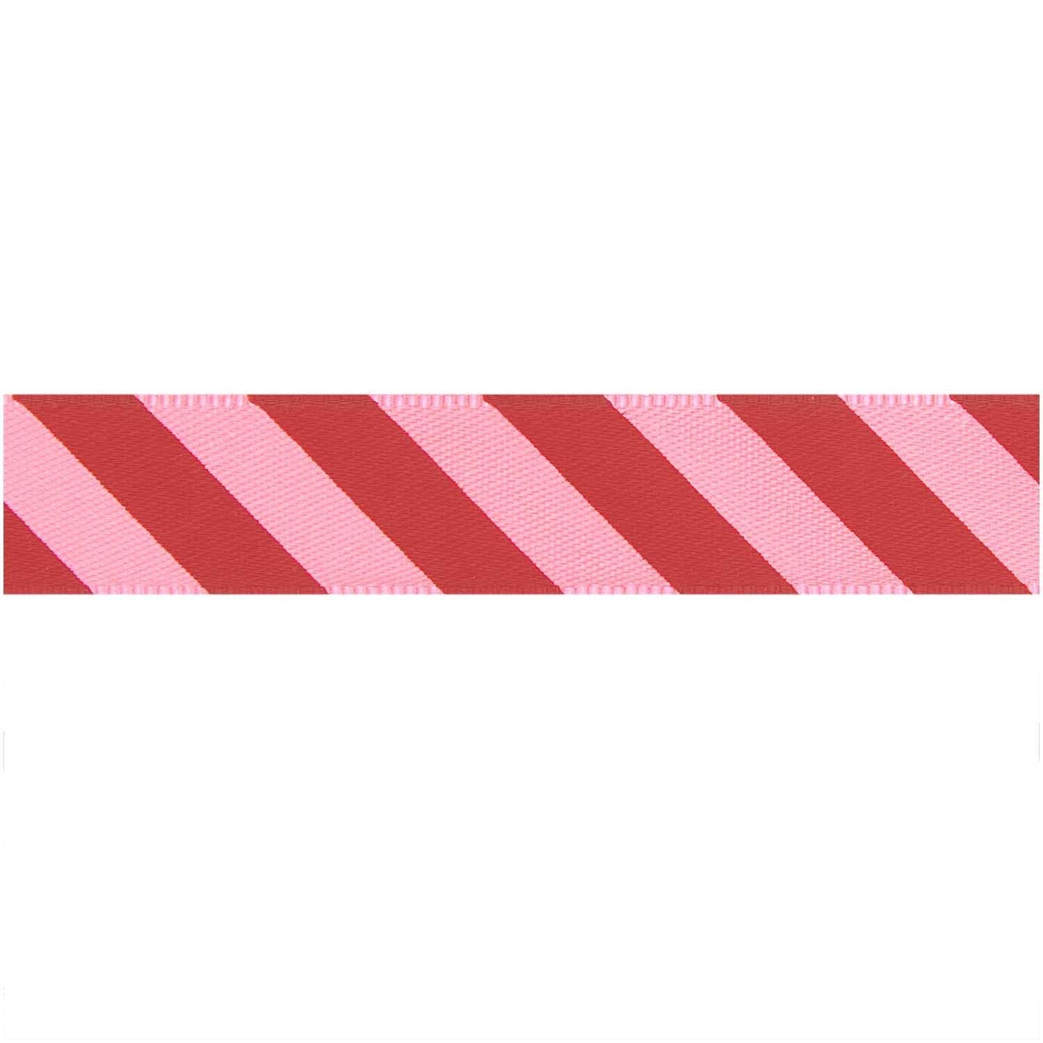 SATIN RIBBON STRIPES | RED/ PINK 16mm - OTHERLETTERS
