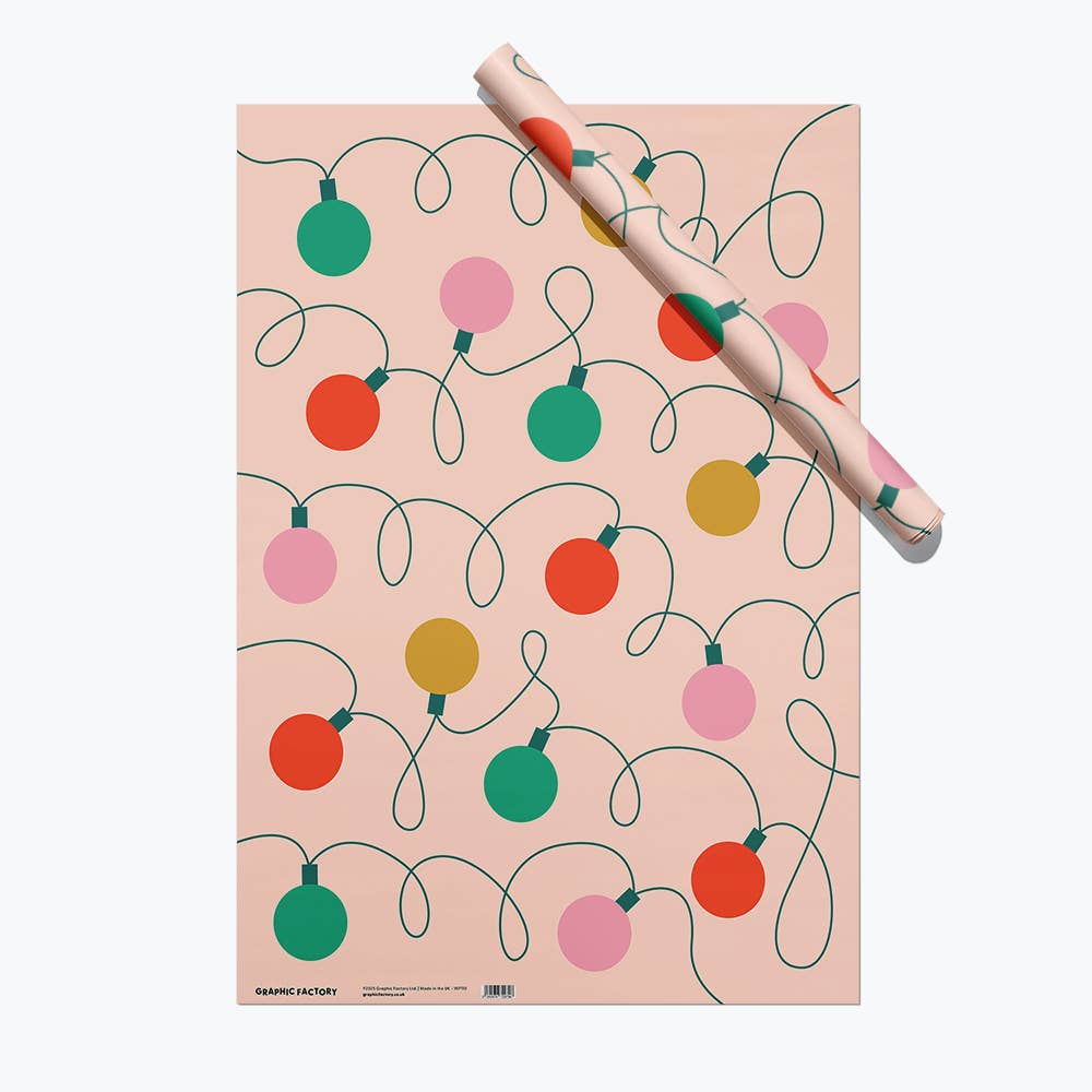 CHRISTMAS LIGHTS 3 SHEETS ROLLED | WRAP BY GRAPHIC FACTORY - OTHERLETTERS