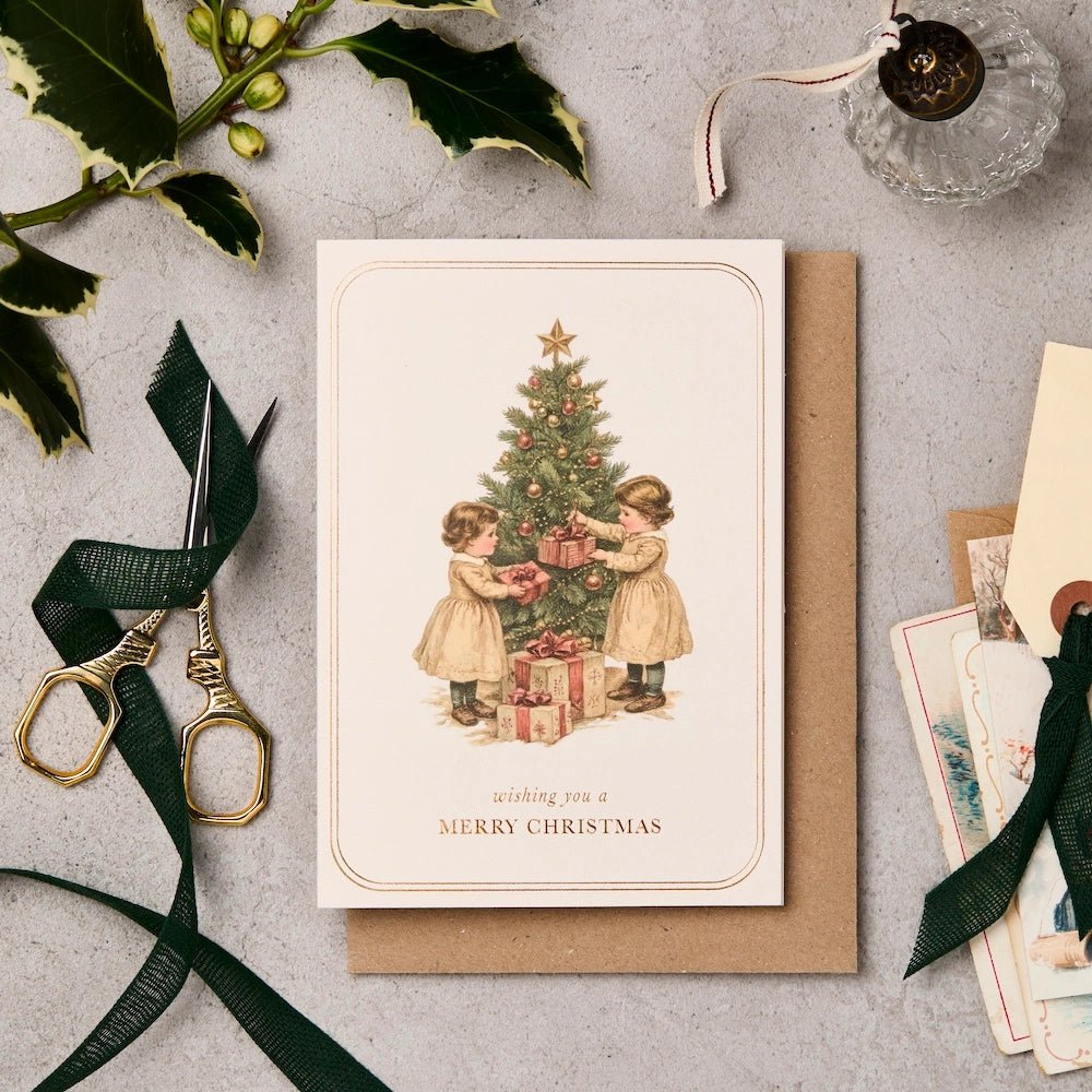VINTAGE TREE WISHING YOU A MERRY CHRISTMAS | CARD BY KATIE LEAMON - OTHERLETTERS