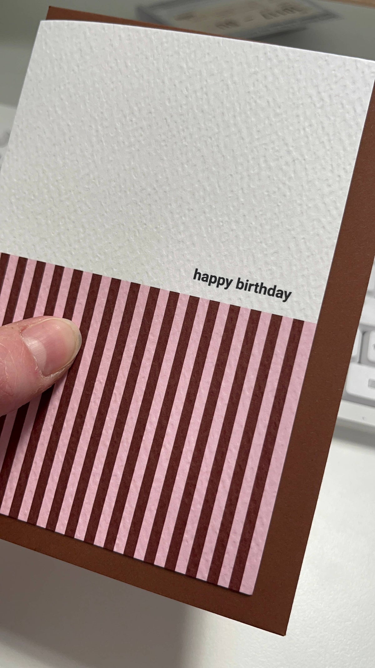 PINK & BROWN STRIPE HAPPY BIRTHDAY | CARD BY KINSHIPPED