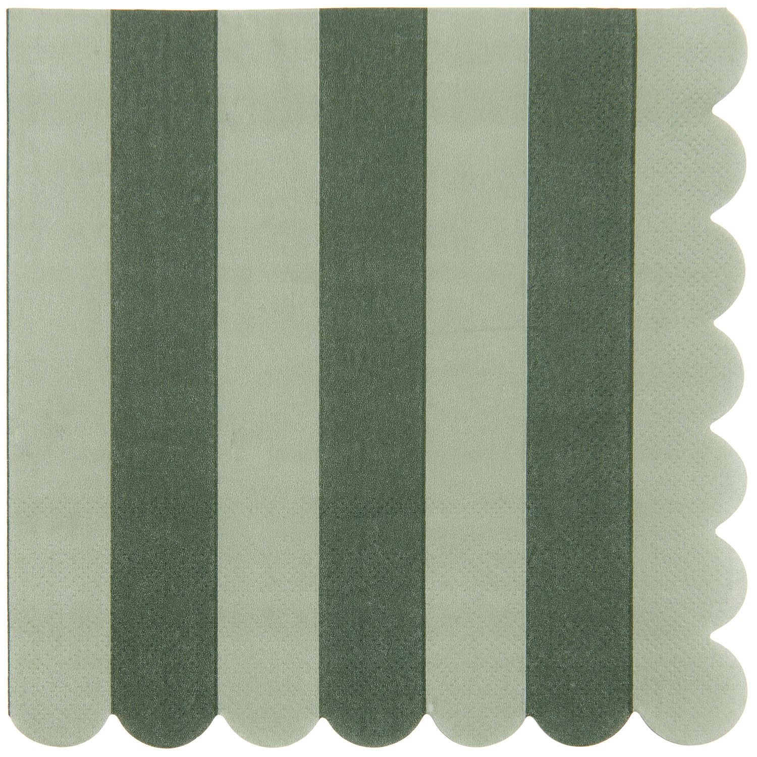 GREEN STRIPED NAPKINS - OTHERLETTERS