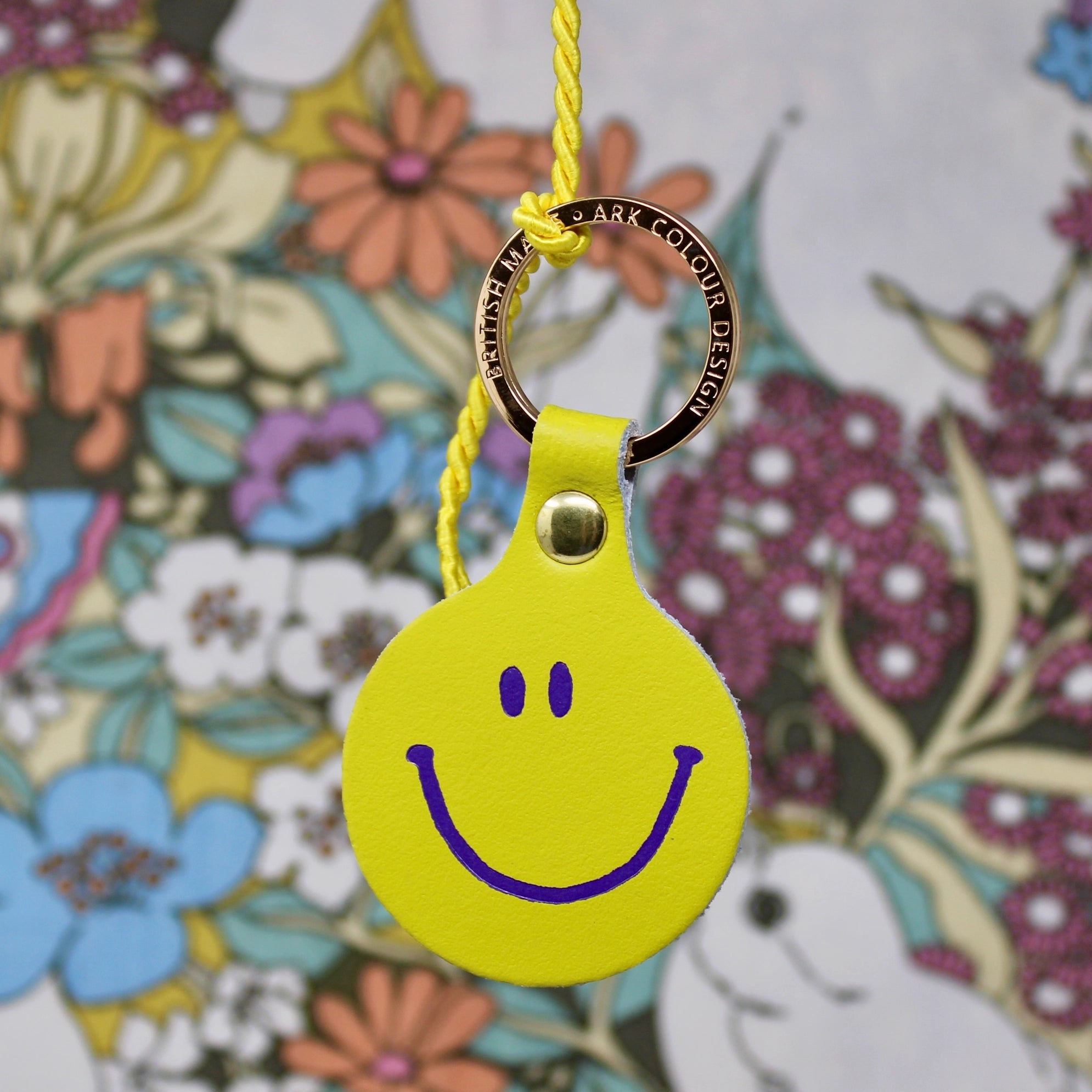 FEELING LUSH SMILIE KEY RING | YELLOW & PURPLE