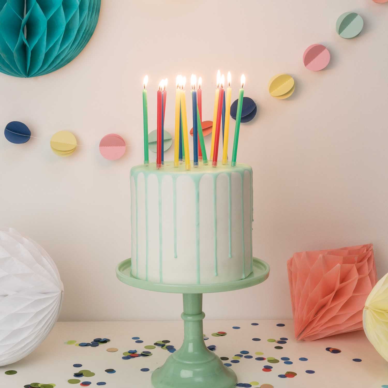 SHORT BIRTHDAY CAKE CANDLES | BRIGHT MIX