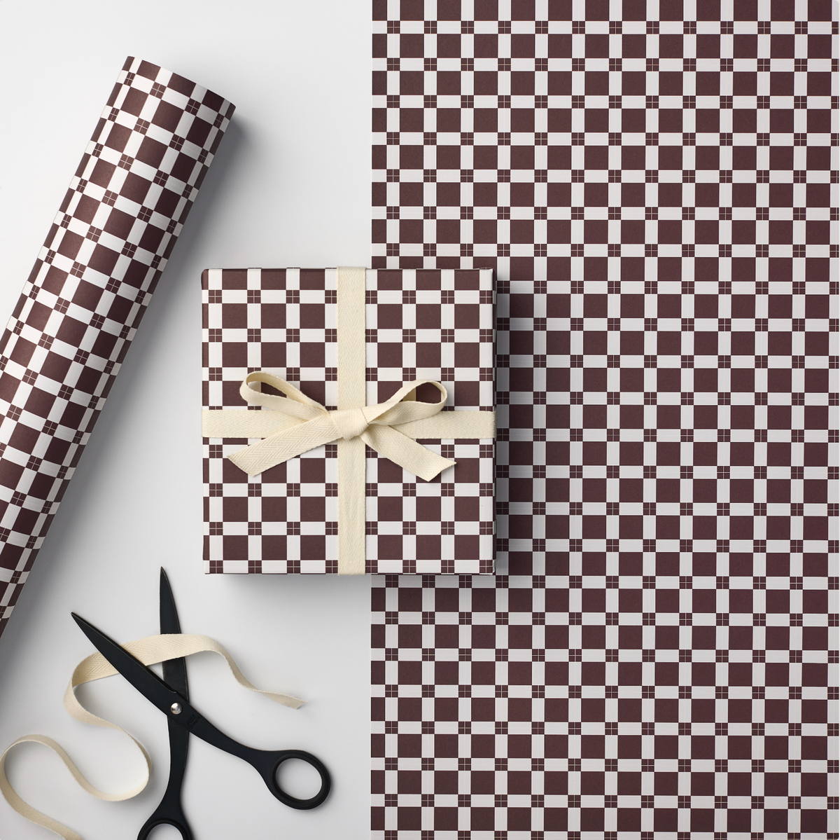 CLARET TILE GIFT WRAP | 3 SHEETS ROLLED