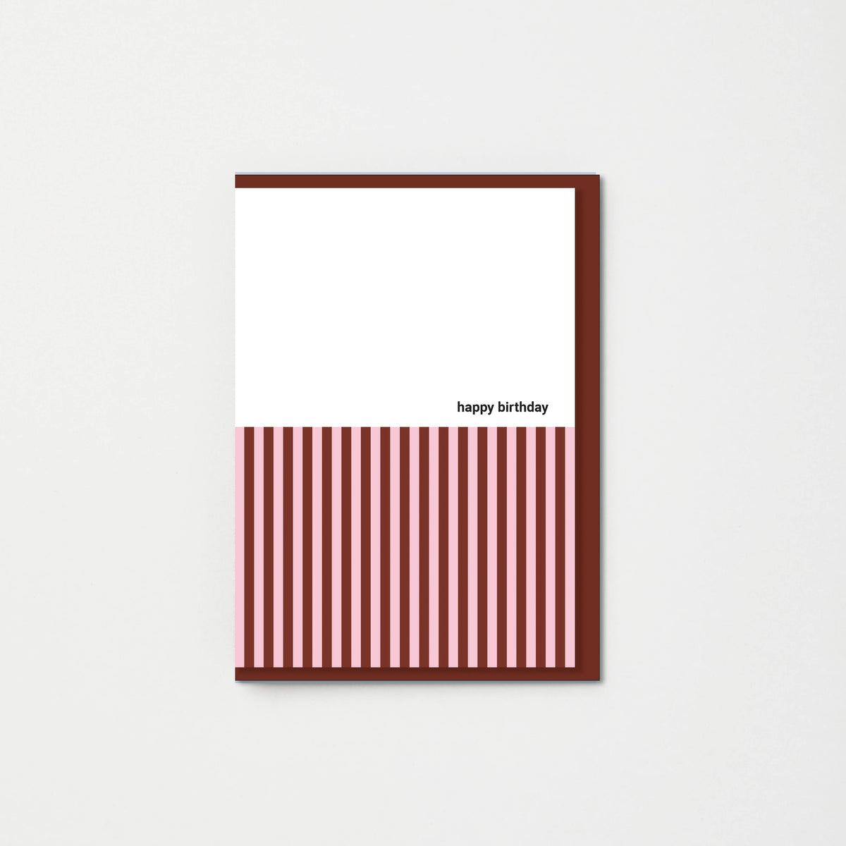 PINK & BROWN STRIPE HAPPY BIRTHDAY | CARD BY KINSHIPPED
