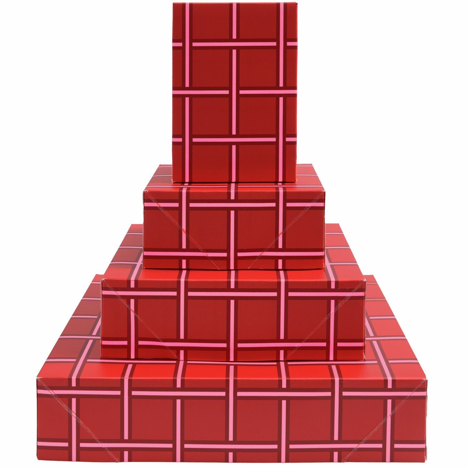 PAPER BOX SET | RED GRID - OTHERLETTERS