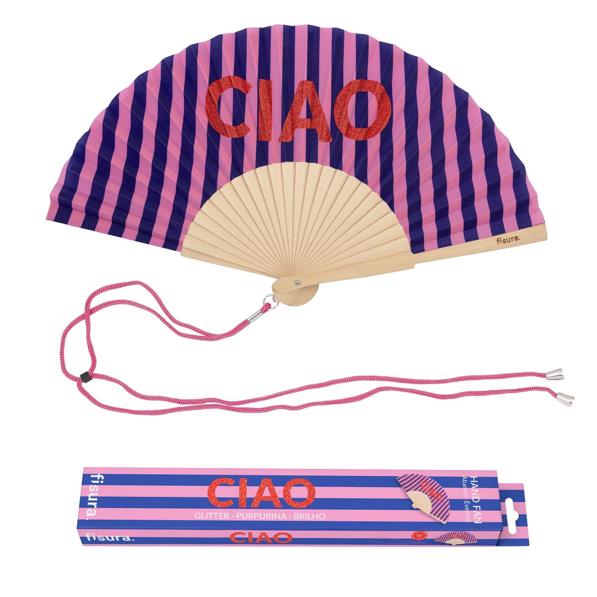 CIAO STRIPE HAND FAN