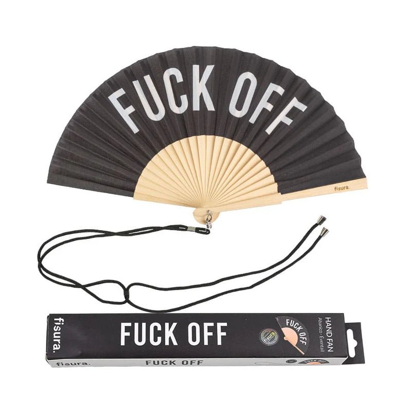 BLACK "FUCK OFF' HAND FAN - OTHERLETTERS