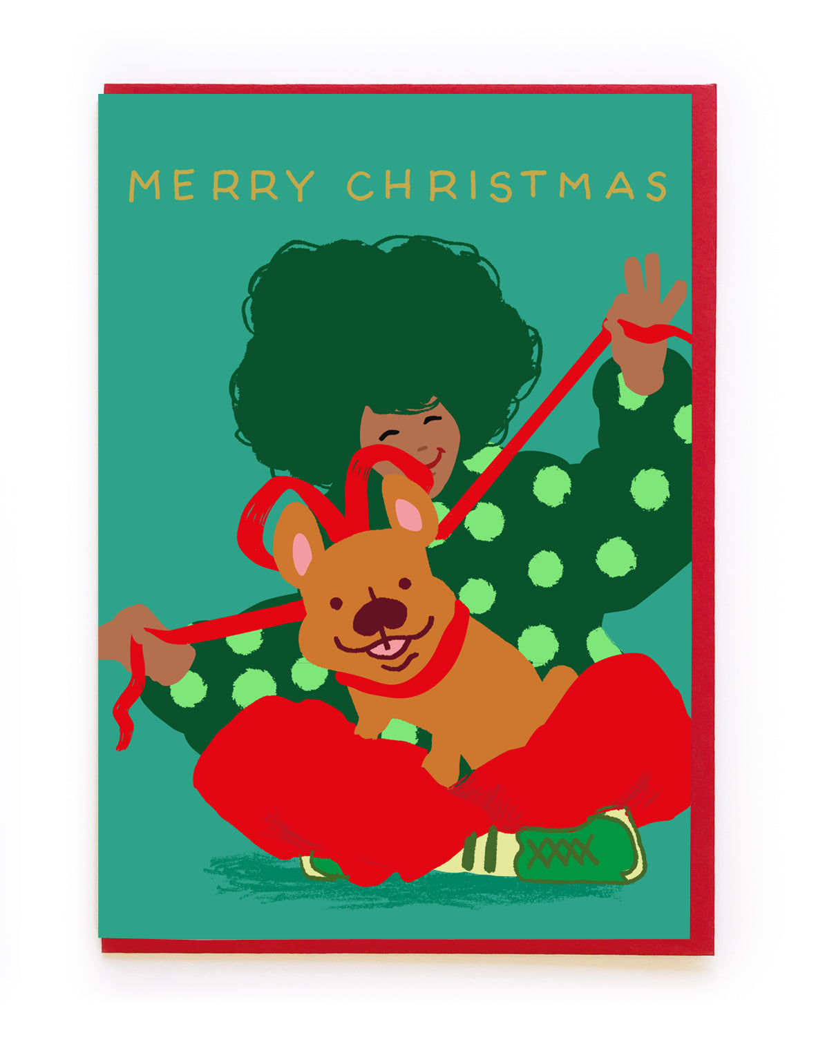 MERRY CHRISTMAS DOG BOW | CARD BY NOI