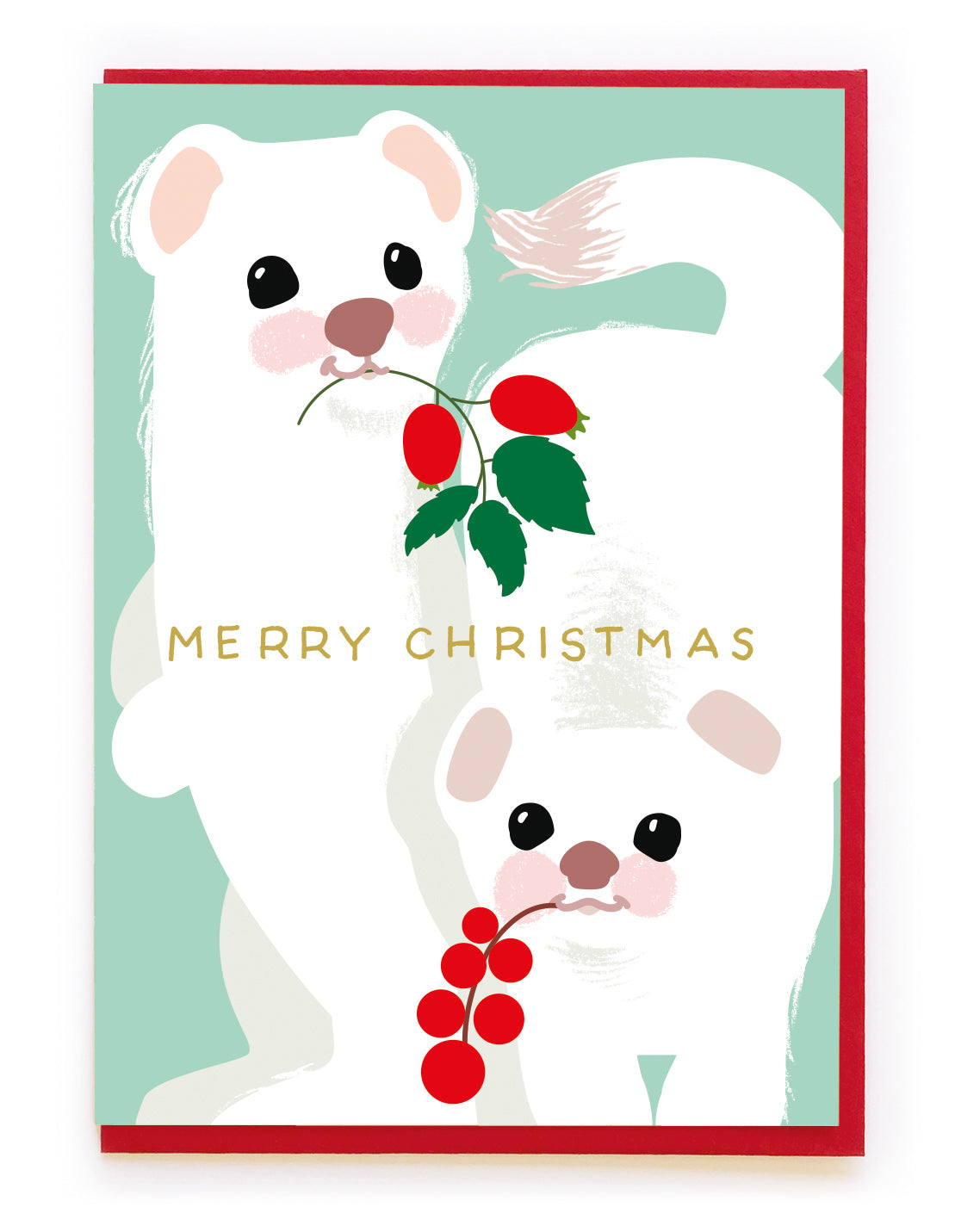 MERRY CHRISTMAS SNOW STOATS | CARD BY NOI