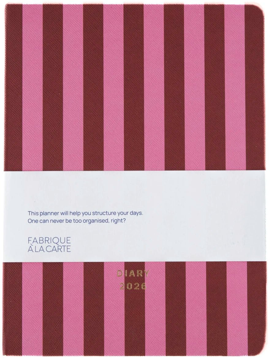 2026 DIARY RED/ PINK STRIPES - OTHERLETTERS