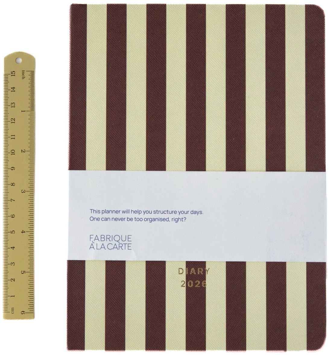 2026 DIARY BROWN/ YELLOW STRIPES - OTHERLETTERS