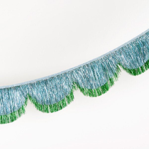 BLUE & GREEN TINSEL SCALLOP GARLAND - OTHERLETTERS