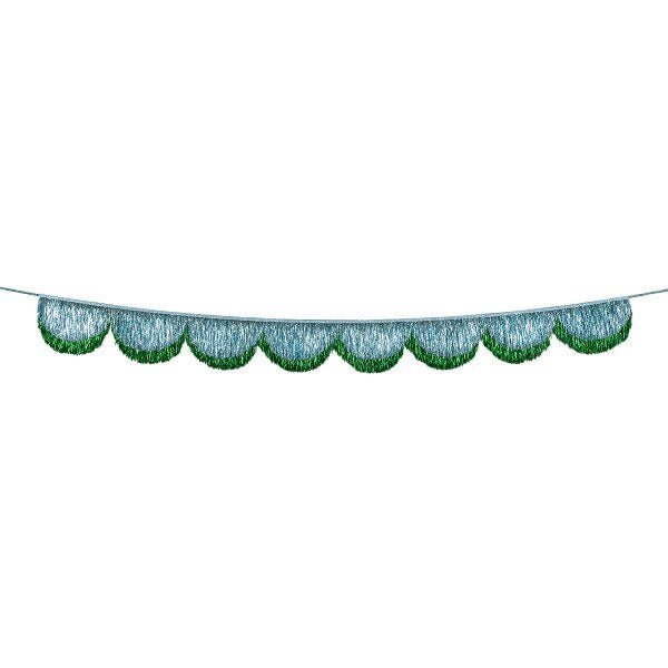 BLUE & GREEN TINSEL SCALLOP GARLAND - OTHERLETTERS
