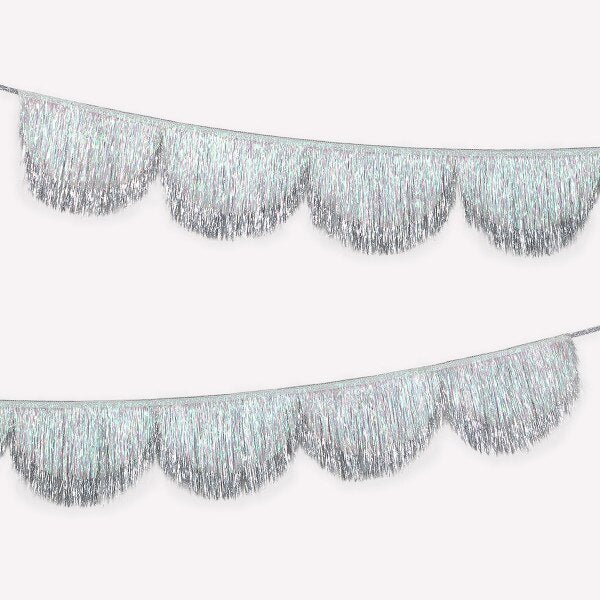 SILVER IRIDESCENT FRINGE SCALLOP GARLAND - OTHERLETTERS