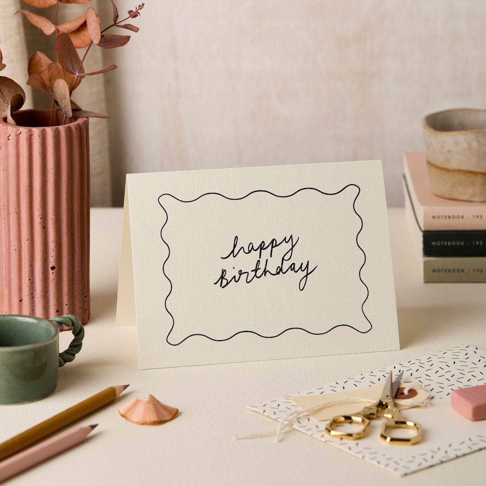 HAPPY BIRTHDAY WAVE BORDER | CARD BY KATIE LEAMON - OTHERLETTERS