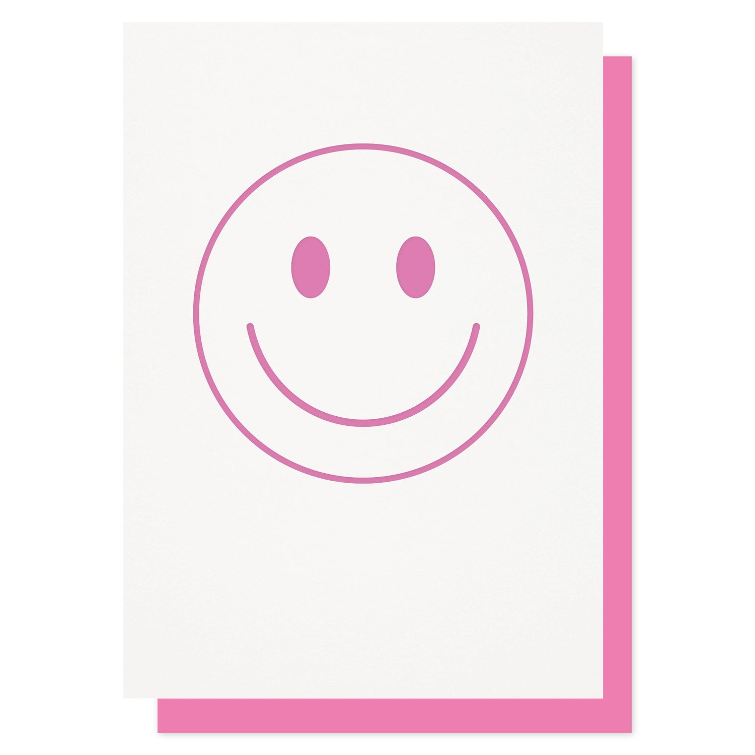 HAPPY FACE PINK | CARD BY LUCKY INK