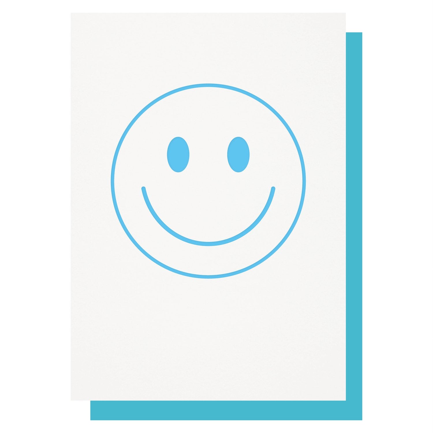 HAPPY FACE BLUE | CARD BY LUCK INK