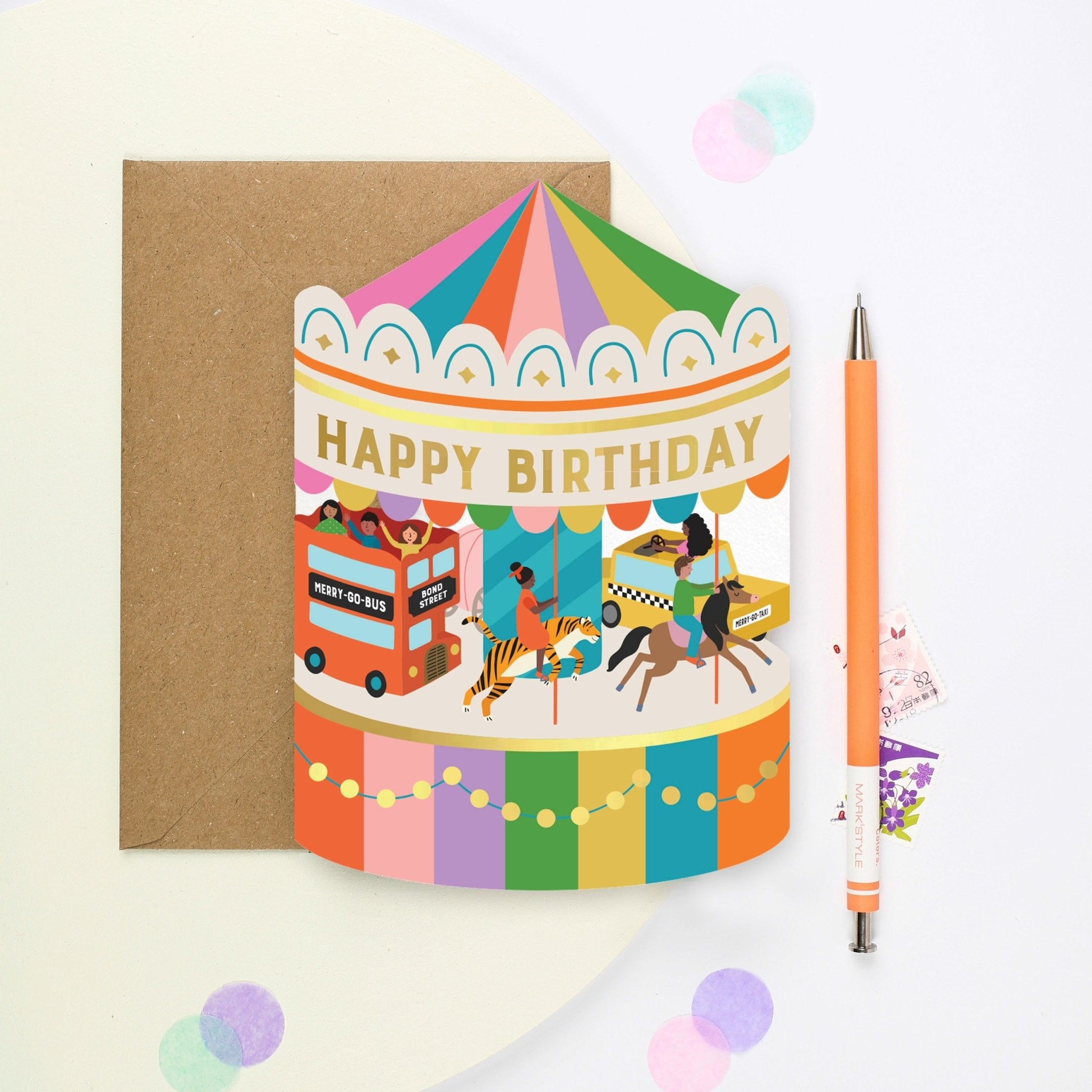 FAIRGROUND CAROUSEL DIE CUT | CARD BY MIFKINS - OTHERLETTERS
