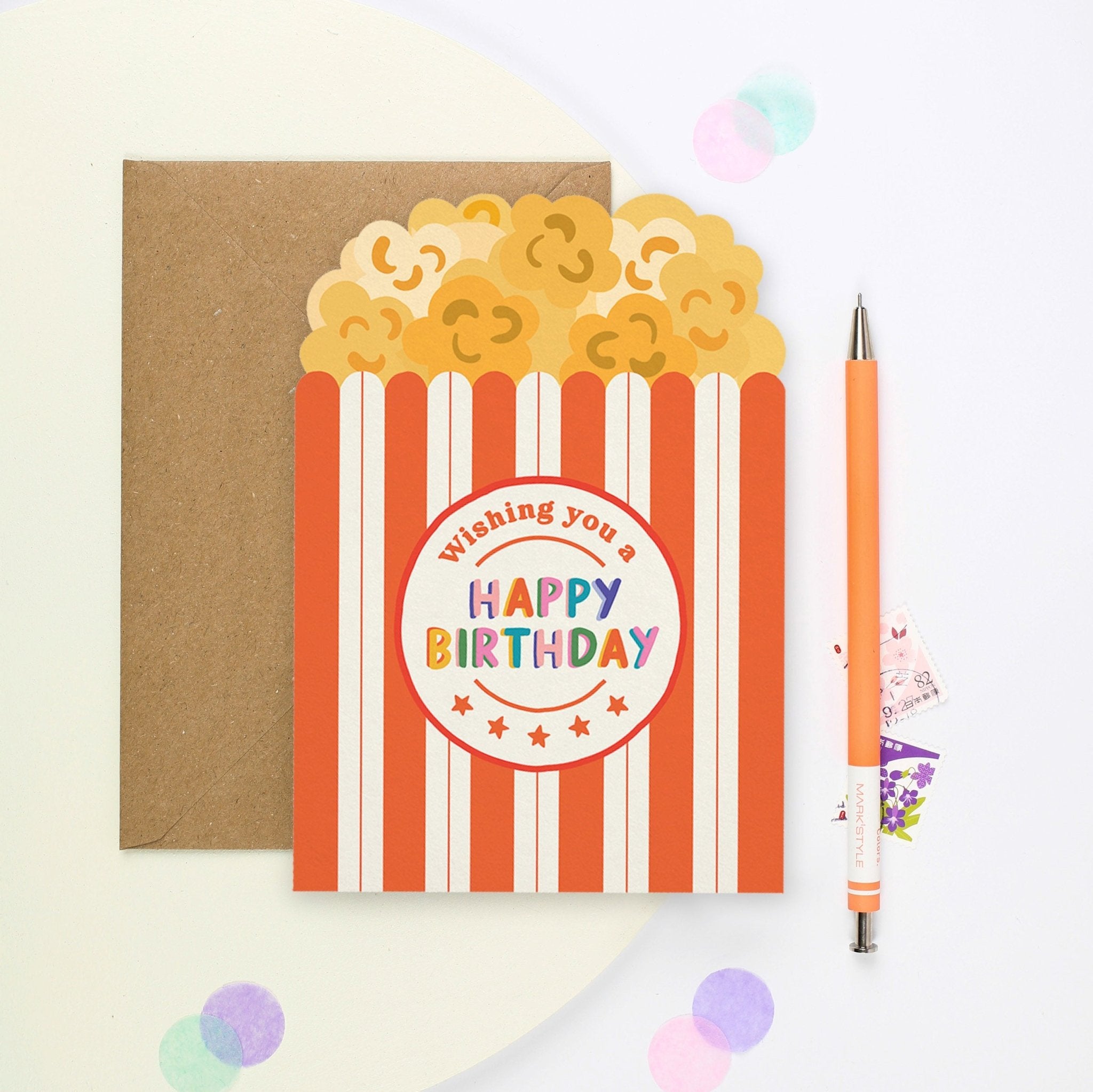 POP CORN DIE CUT | CARD BY MIFKINS - OTHERLETTERS