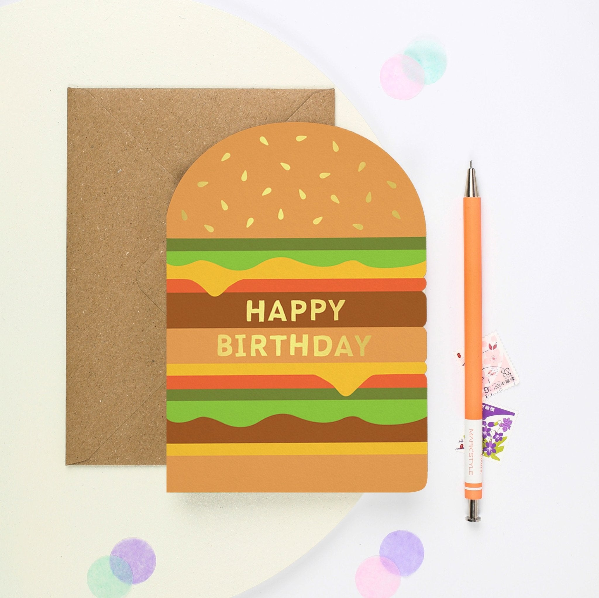 CHEESEBURGER DIE CUT | CARD BY MIFKINS - OTHERLETTERS