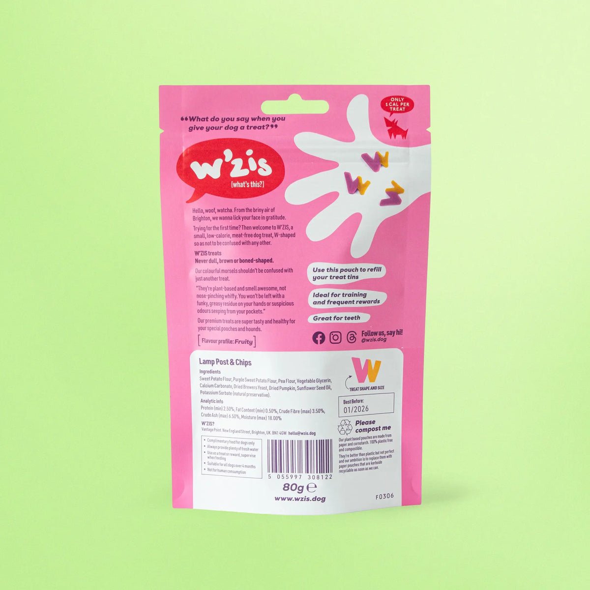 W'ZIS DOG TREAT POUCH | LAMP POST & CHIPS - OTHERLETTERS