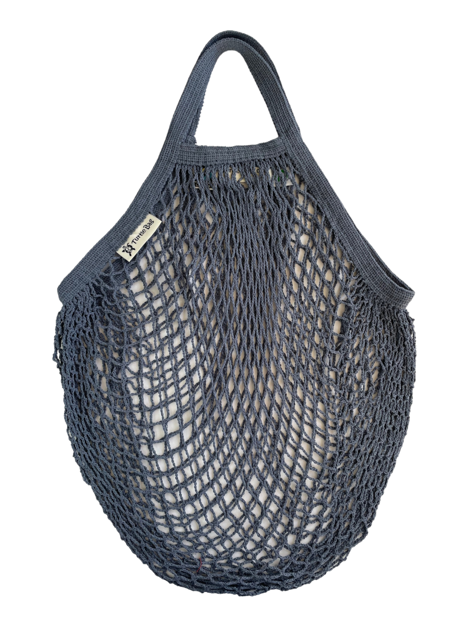 ORGANIC SHORT HANDLE STRING BAG - DENIM BLUE