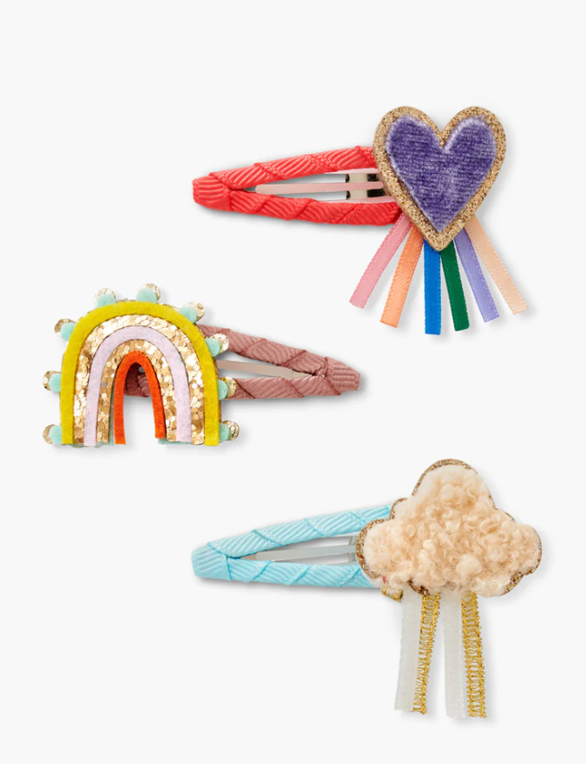 RAINBOW, CLOUD AND HEART HAIRCLIPS