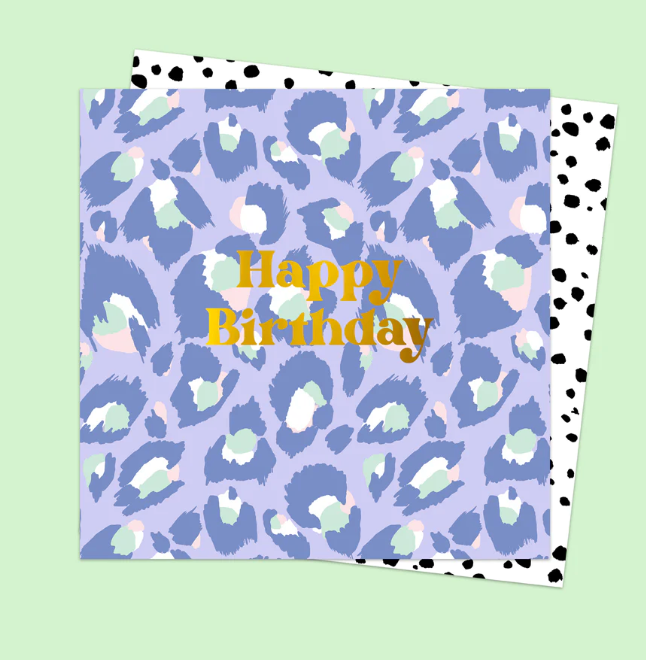 HAPPY BIRTHDAY (LILAC LEOPARD) | CARD BY ELEANOR BOWMER