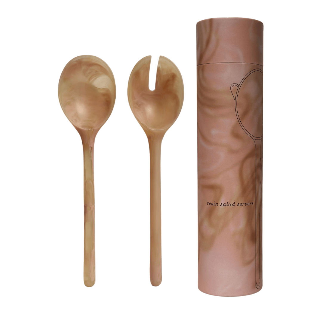 Coral resin salad servers for dining
