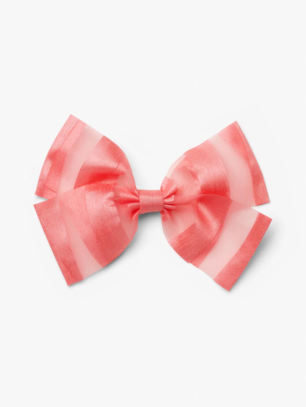 PINK STRIPE TULLE BOW HAIR CLIP - OTHERLETTERS