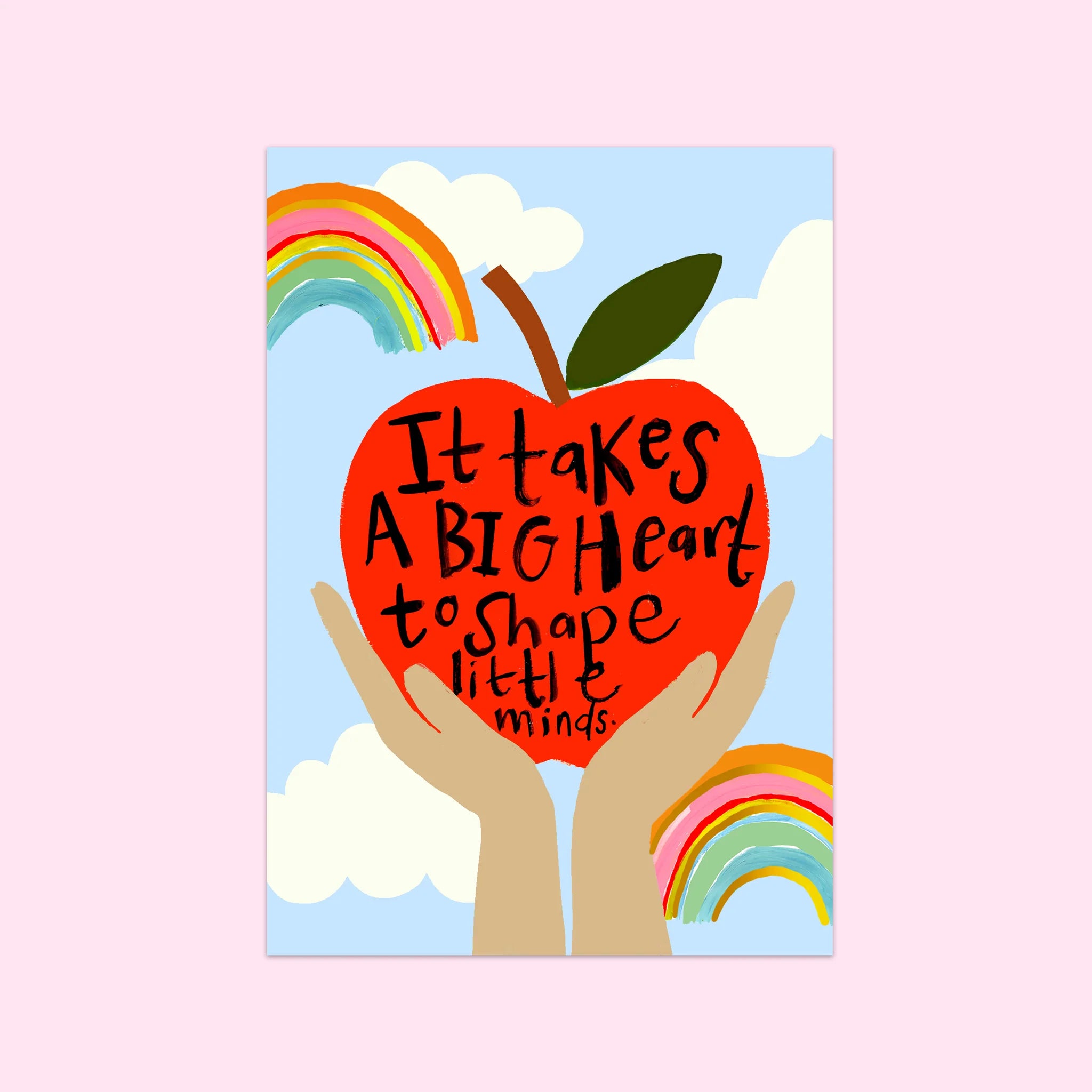 TEACHER APPLE RAINBOW CARD | CARD BY ELEANOR BOWMER