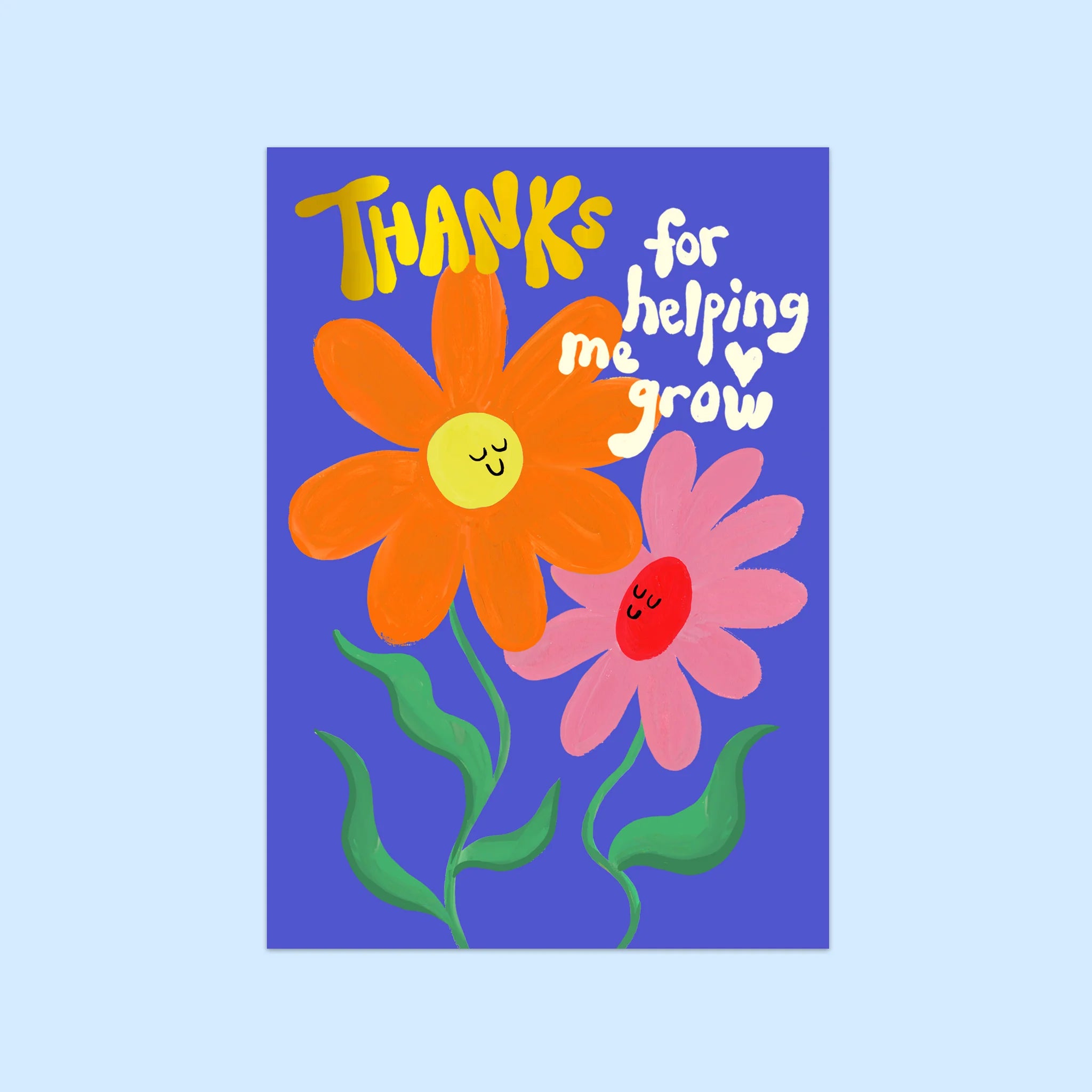 THNKS FOR HELPING ME GROW | CARD BY ELEANOR BOWMER