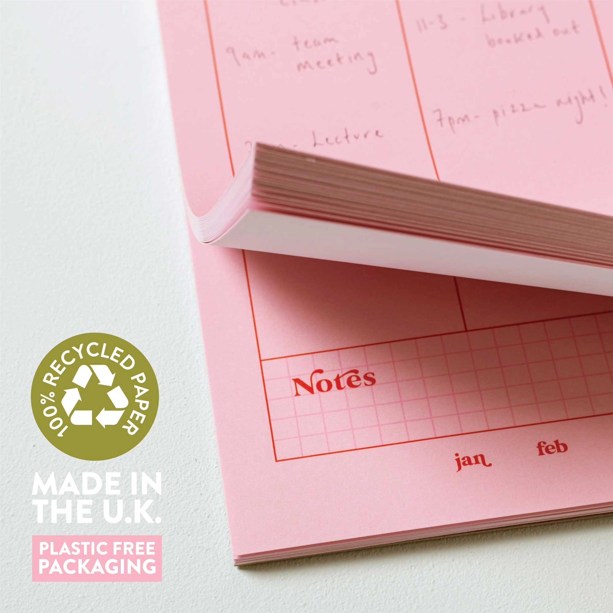 PINK A4 WEEKLY PLANNED PAD | BY GOOD TUESDAY