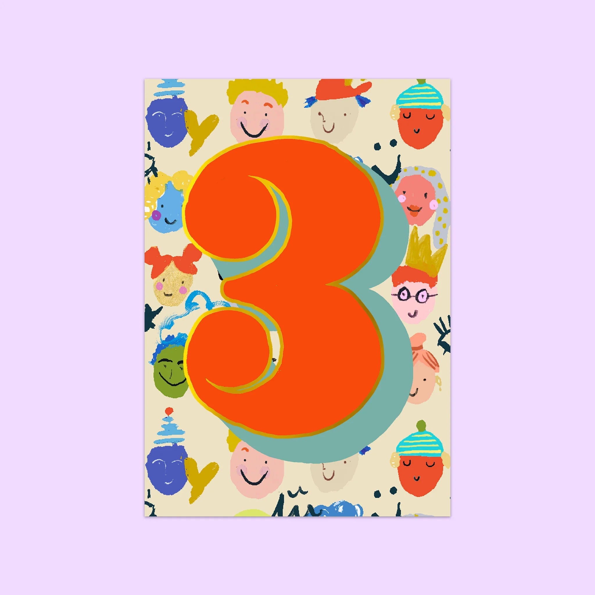 AGE 3 (FACES) | CARD BY ELEANOR BOWMER - OTHERLETTERS