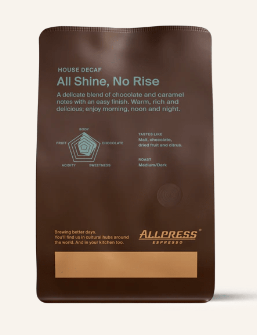 ALLPRESS HOUSE DECAF COFFEE (GROUND FOR PLUNGER) 250g - OTHERLETTERS